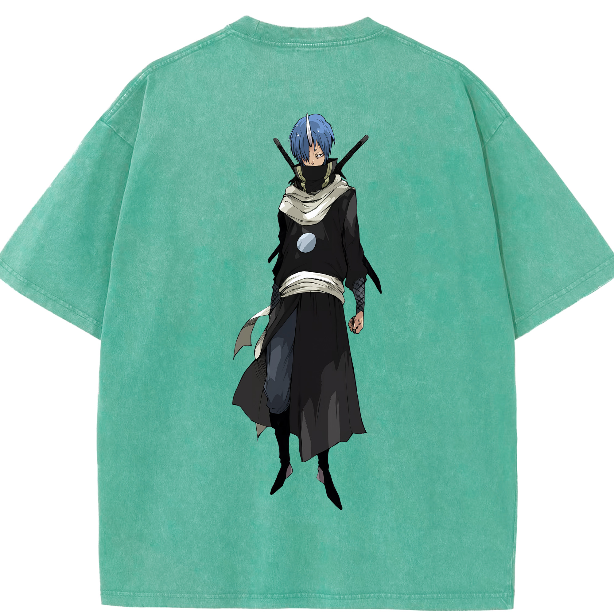 （画像用） 転スラ Regarding Reincarnated to Slime 綿100% ヴィンテージ風 半袖Tシャツ（背面プリント）